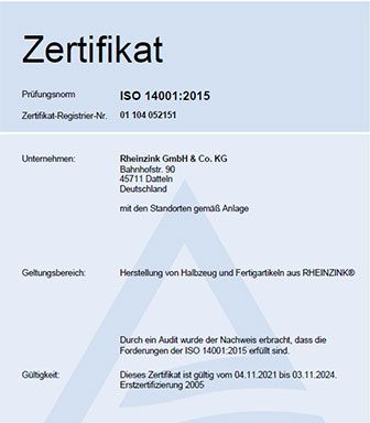 Ochrona środowiska wg systemu zarządzania środowiskowego DIN ISO 14001 oraz energią wg DIN EN ISO 50001