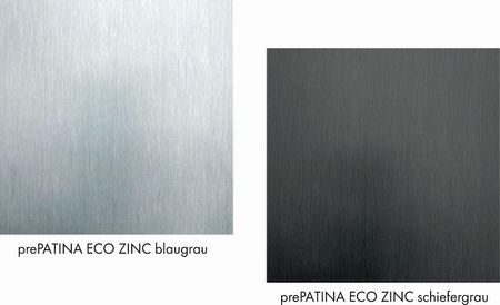 Naturalna patyna i próbki blachy tytancynk RHEINZINK