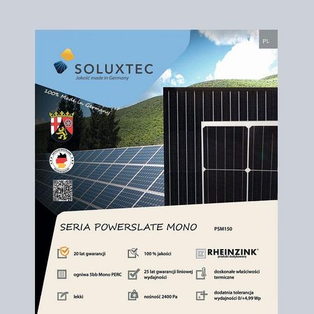 Zintegrowany z dachem system solarny RHEINZINK-PV PSM 100