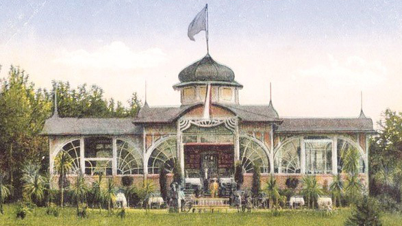 Pawilon Cesarski w Liepãja na historycznej pocztówce